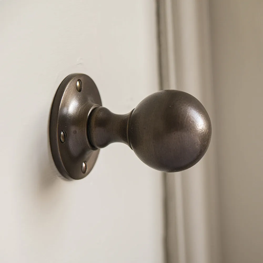 Distressed Antique Brass Round Door Knobs
