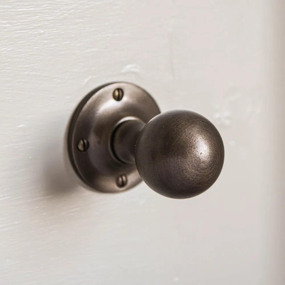 Distressed Antique Brass Round Door Knobs