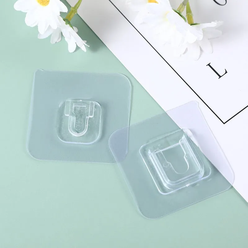 Double-Sided Adhesive Wall Hooks Hanger Strong Transparent Hooks