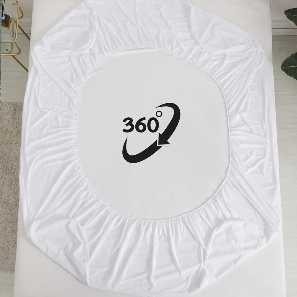 Dyed Terry Towel 100% Waterproof Fitted Mattress Protector In Grey Color