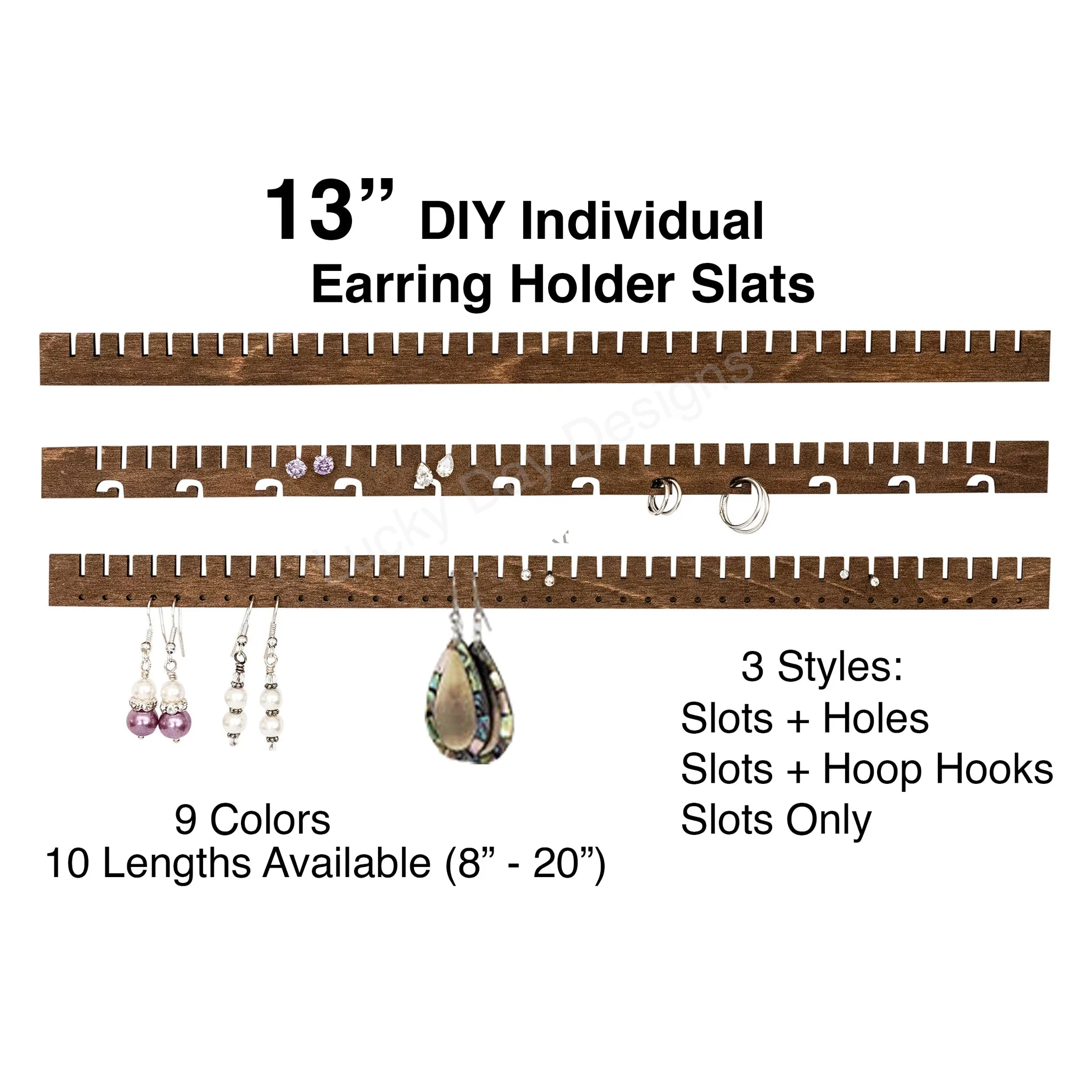 Earring Holder Organizer Slat iOrganize®, 13-inch