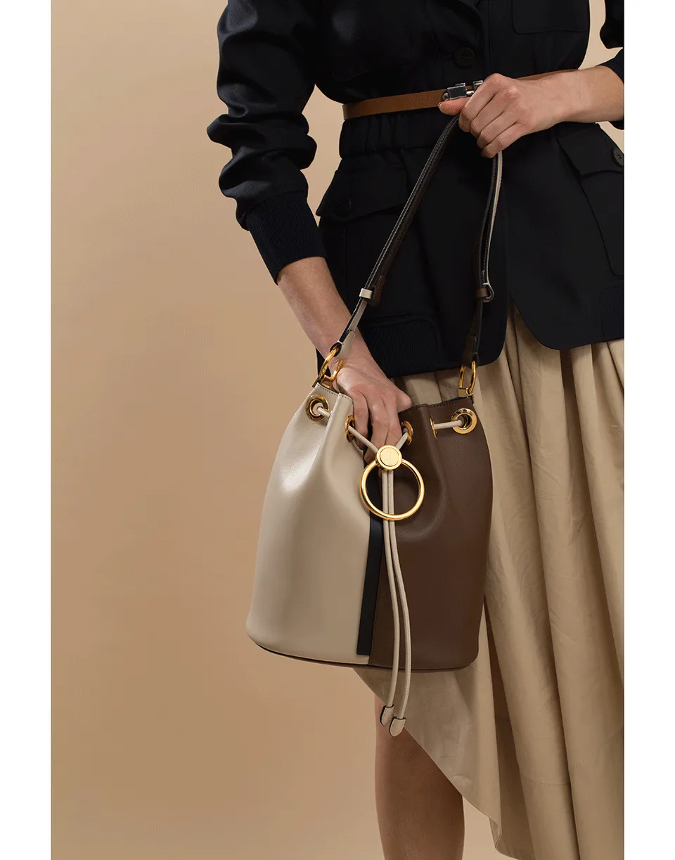 Earring Two-Tone Bucket bag