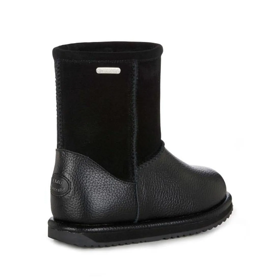 EMU - Kids -Trigg Black Waterproof Leather Wool Slip On Boot