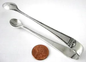 English Sterling Silver Sugar Tongs Classical Spoon Ends Sheffield 1903 CIP Co