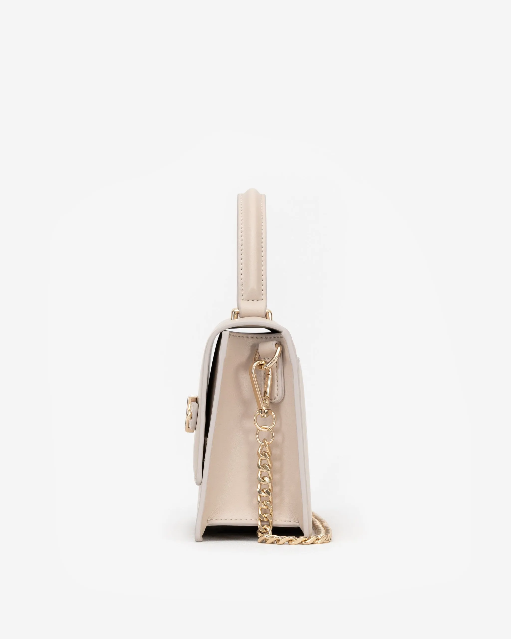 Evening Bag in Light Sand with Personalised Hardware