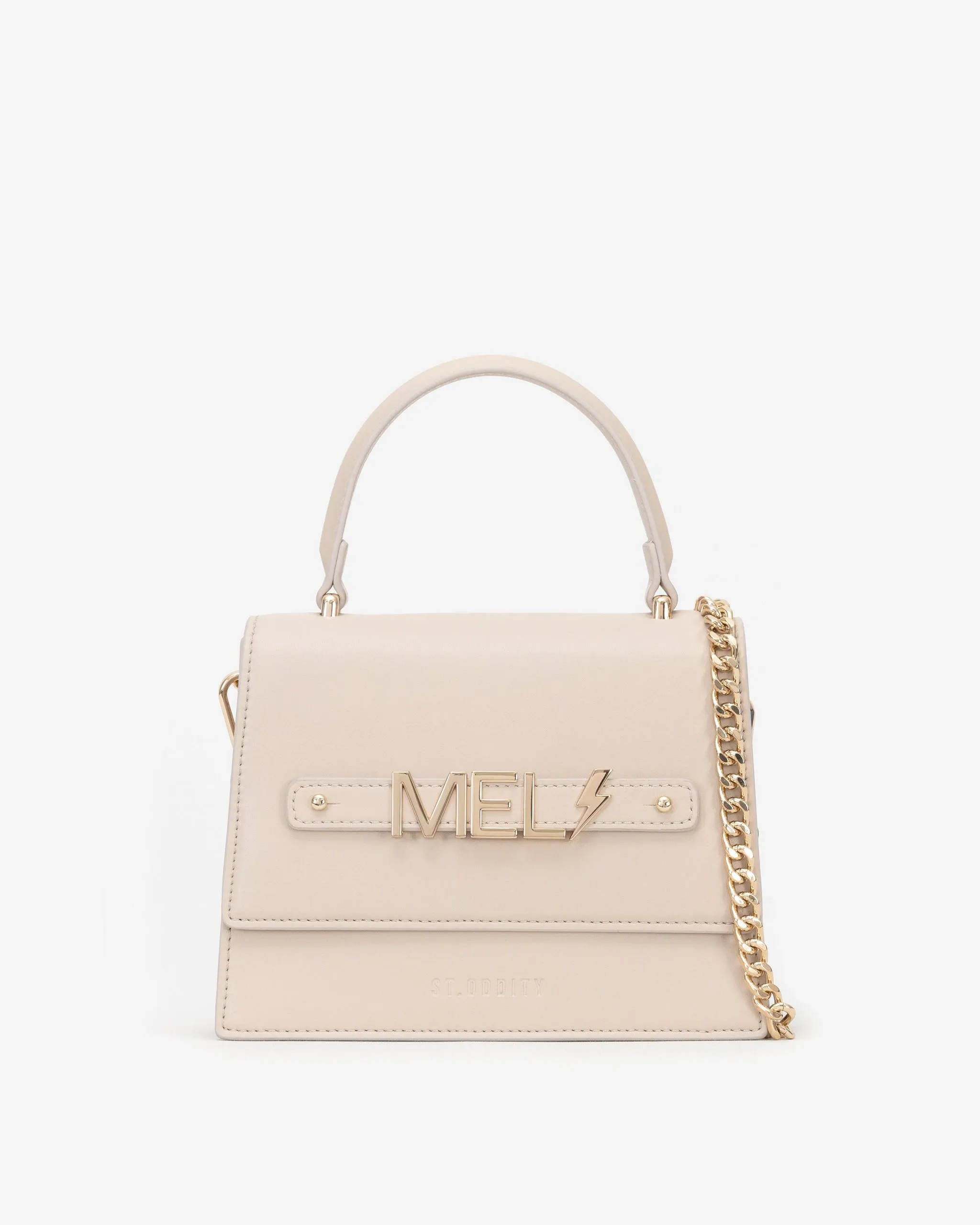 Evening Bag in Light Sand with Personalised Hardware