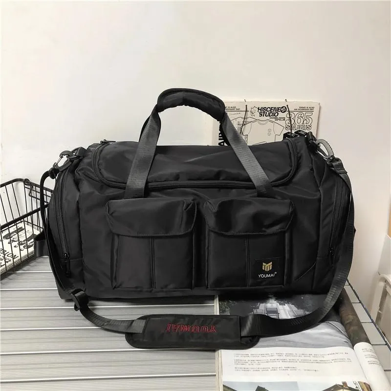 Fashion Women Bag Trendy Solid Color Gym Bags Large Capacity Backpacks With Many Pockets Nylon Waterproof Travel Bags 2021