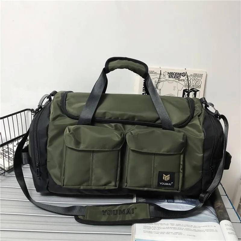 Fashion Women Bag Trendy Solid Color Gym Bags Large Capacity Backpacks With Many Pockets Nylon Waterproof Travel Bags 2021