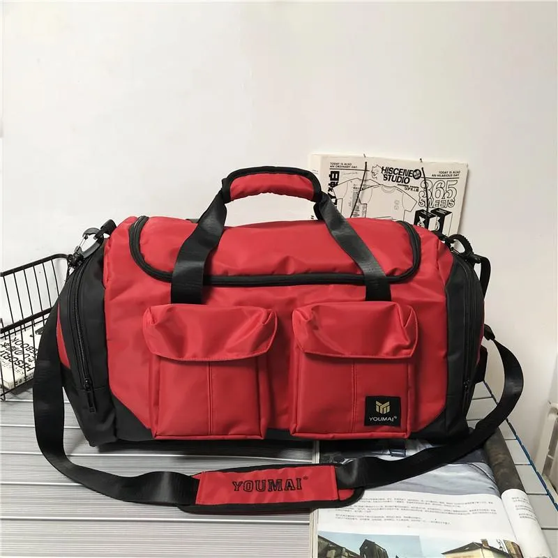 Fashion Women Bag Trendy Solid Color Gym Bags Large Capacity Backpacks With Many Pockets Nylon Waterproof Travel Bags 2021