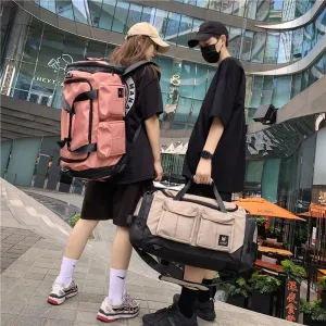 Fashion Women Bag Trendy Solid Color Gym Bags Large Capacity Backpacks With Many Pockets Nylon Waterproof Travel Bags 2021