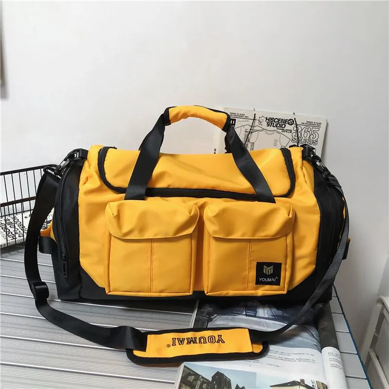 Fashion Women Bag Trendy Solid Color Gym Bags Large Capacity Backpacks With Many Pockets Nylon Waterproof Travel Bags 2021