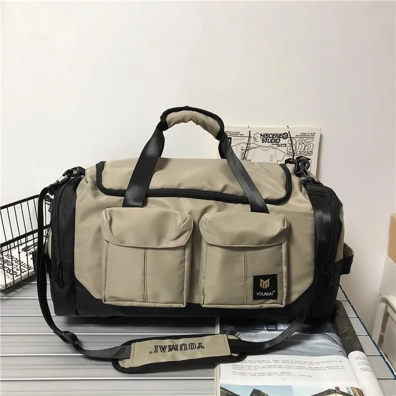 Fashion Women Bag Trendy Solid Color Gym Bags Large Capacity Backpacks With Many Pockets Nylon Waterproof Travel Bags 2021