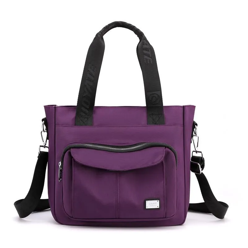 Fashion Women's Bag Nylon Waterproof Sports Bags Solid Color Large Capacity Shoulder Bags Anti-theft Handbags For Female 2021