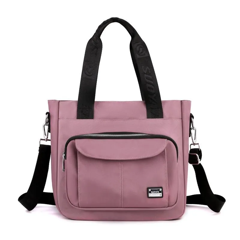 Fashion Women's Bag Nylon Waterproof Sports Bags Solid Color Large Capacity Shoulder Bags Anti-theft Handbags For Female 2021