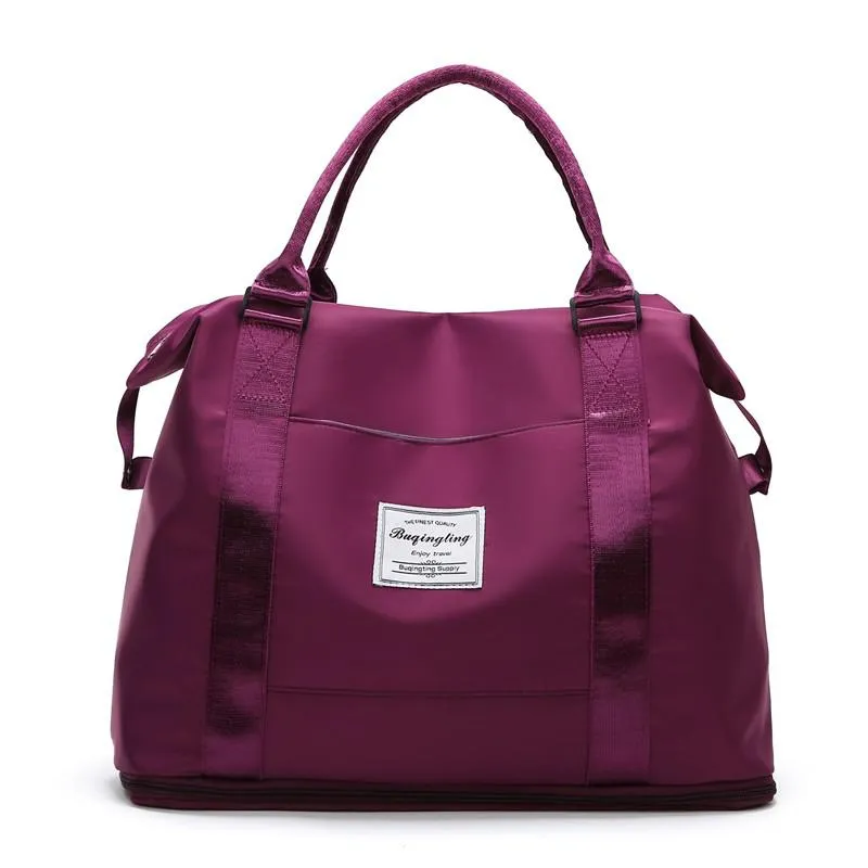 Fashion Women's Travel Bag Sports Fitness Bags Suitcases Duffle Bag Waterproof Weekend Handbag Large Capacity Shoulder Bag