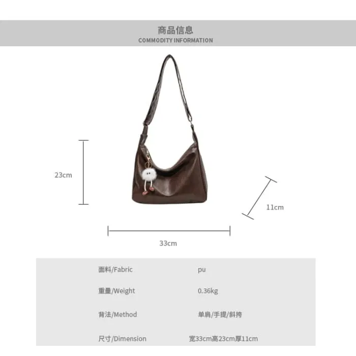 Faux Leather Crossbody Bag / Bag Charm / Set