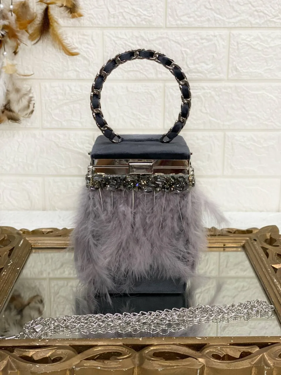 Feather Stone Bag