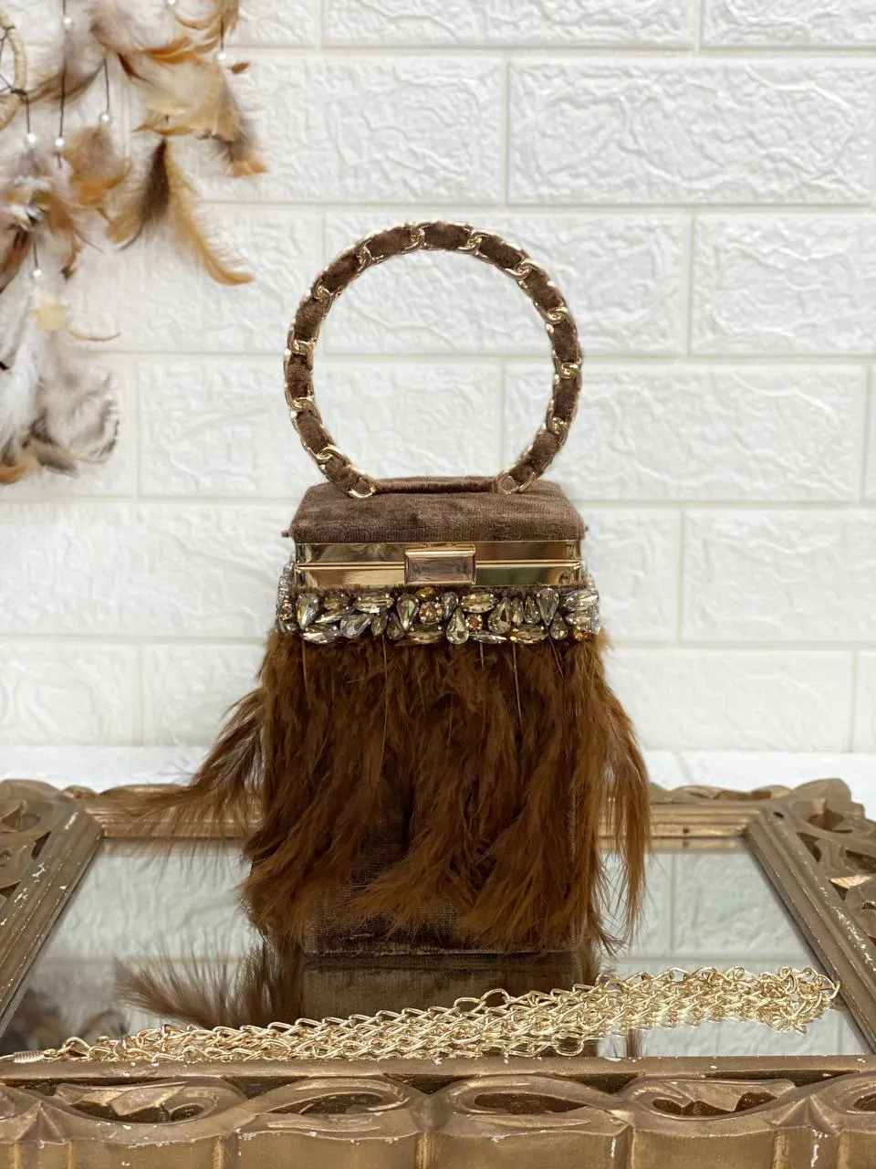 Feather Stone Bag