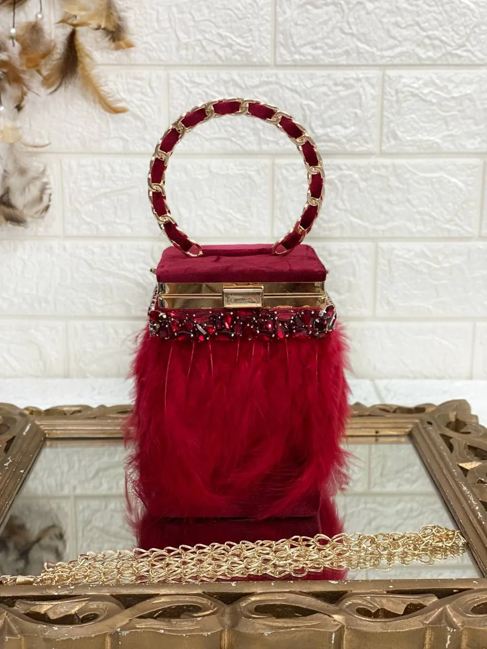 Feather Stone Bag