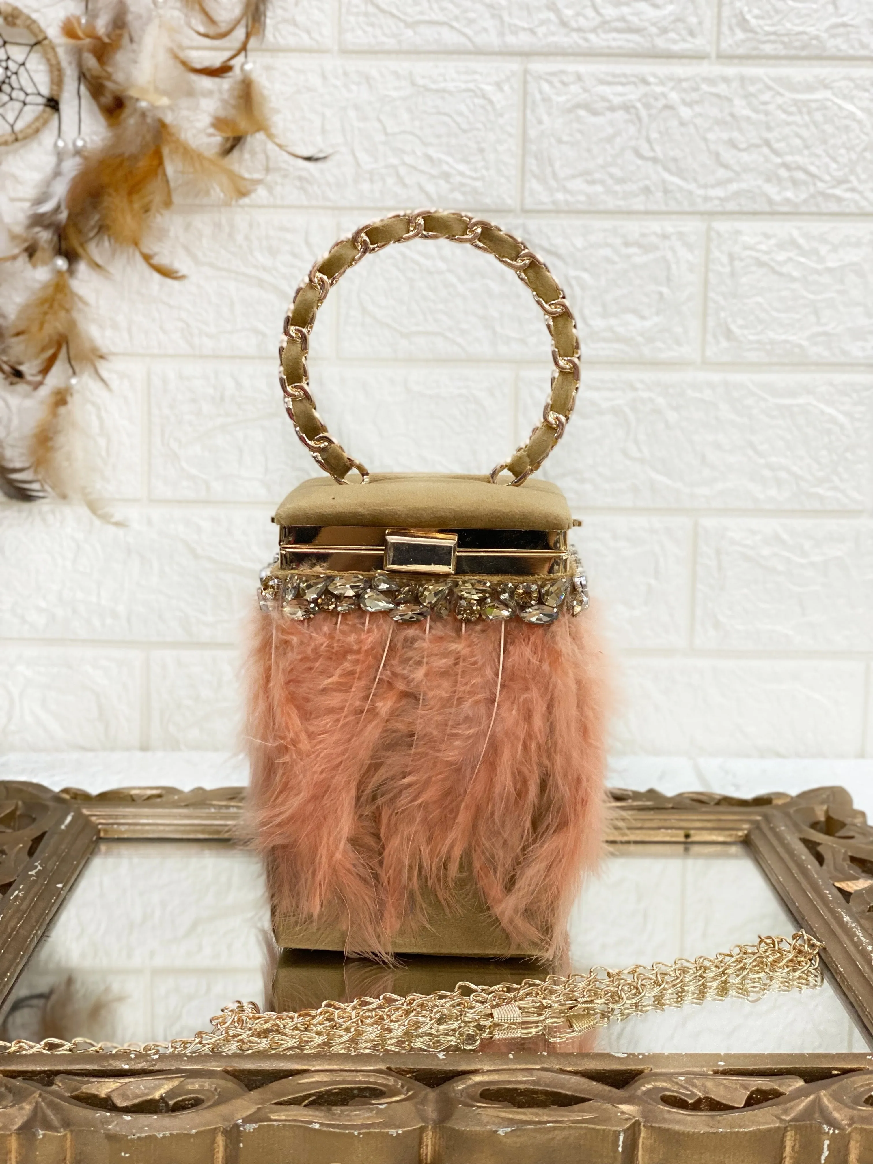 Feather Stone Bag