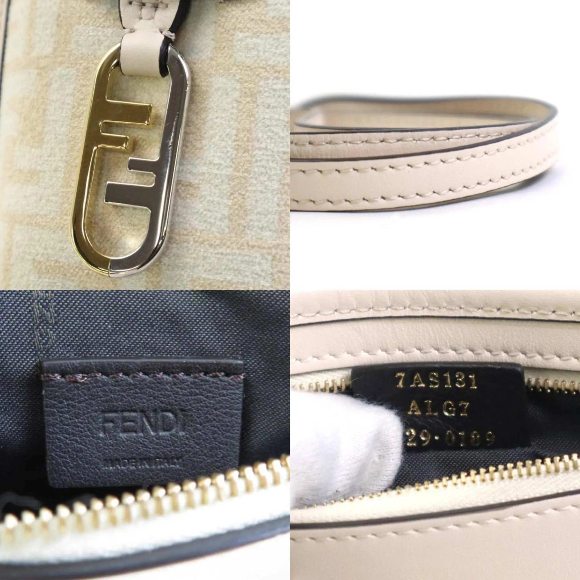 FENDI Pouch Phone Orlock Leather/Viscose Pink Beige Women's 7AS131 ALG7