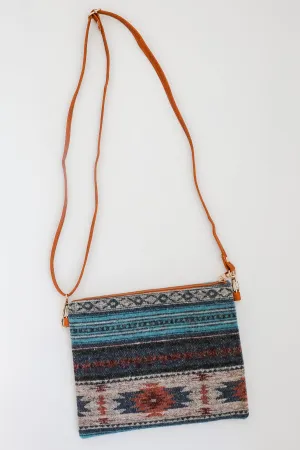 FINAL SALE - Curated Energy Teal Aztec Crossbody Bag