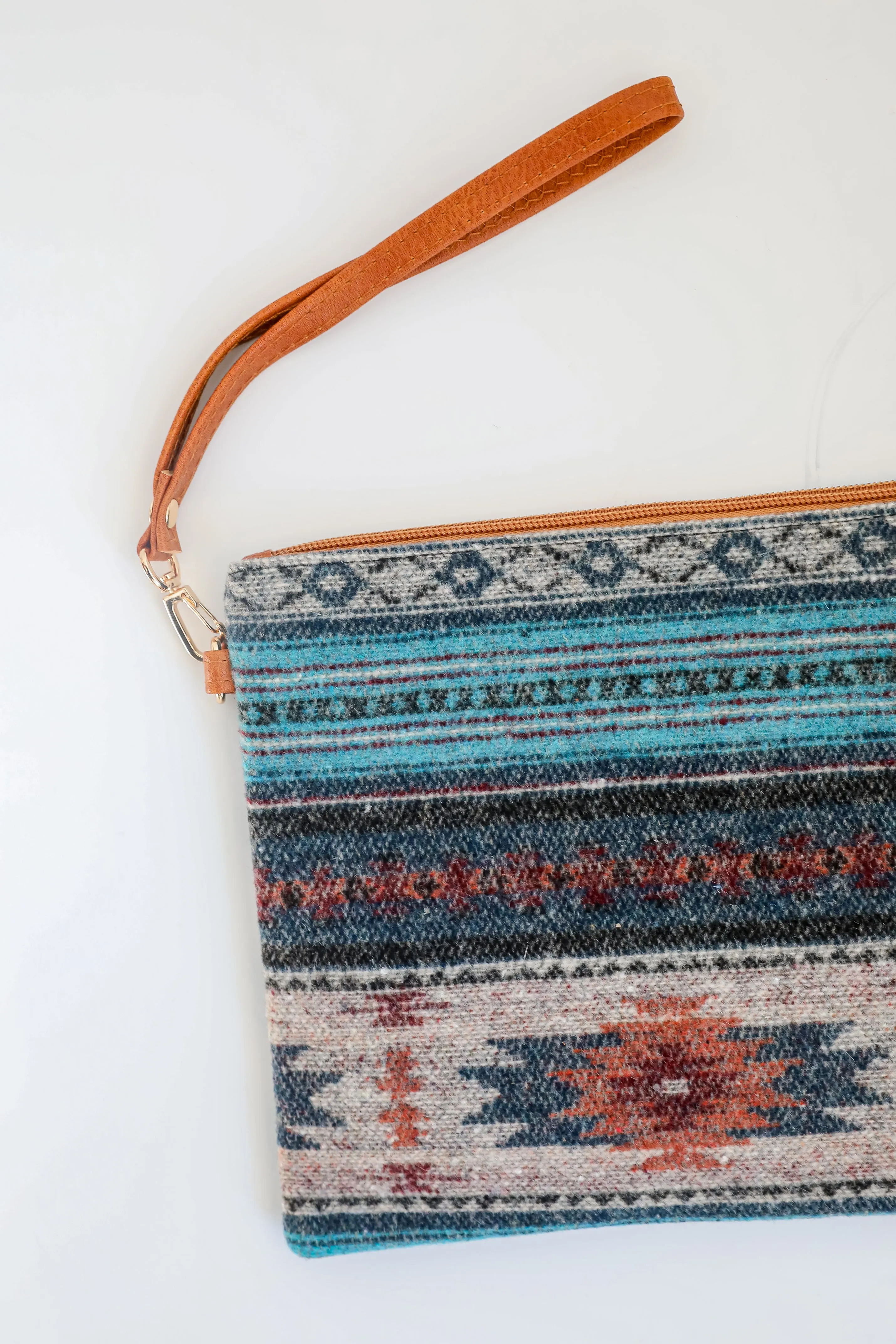 FINAL SALE - Curated Energy Teal Aztec Crossbody Bag