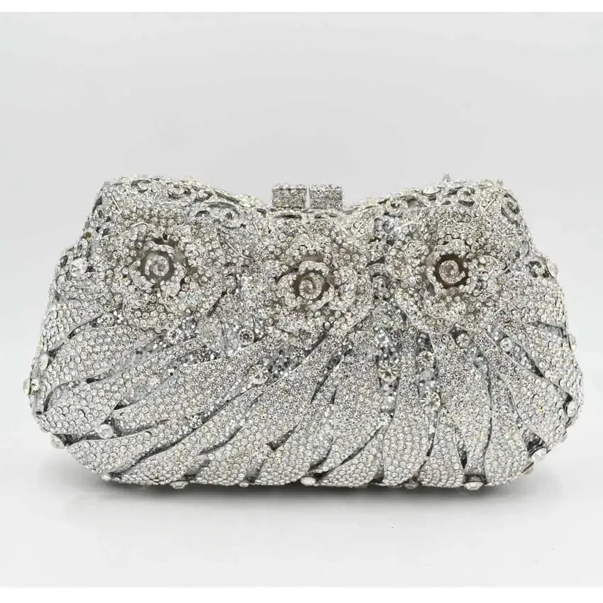 Flower Designer Crystal Evening Feast Clutch Bag