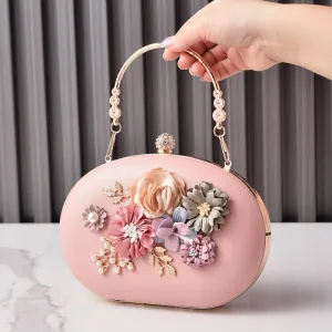 Flowers Clutch Purses for Women Evening Wedding Formal Clasp Handbag