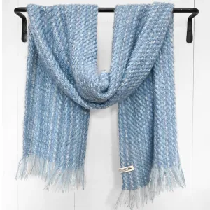 Foggy Blues Handwoven Mohair Wrap