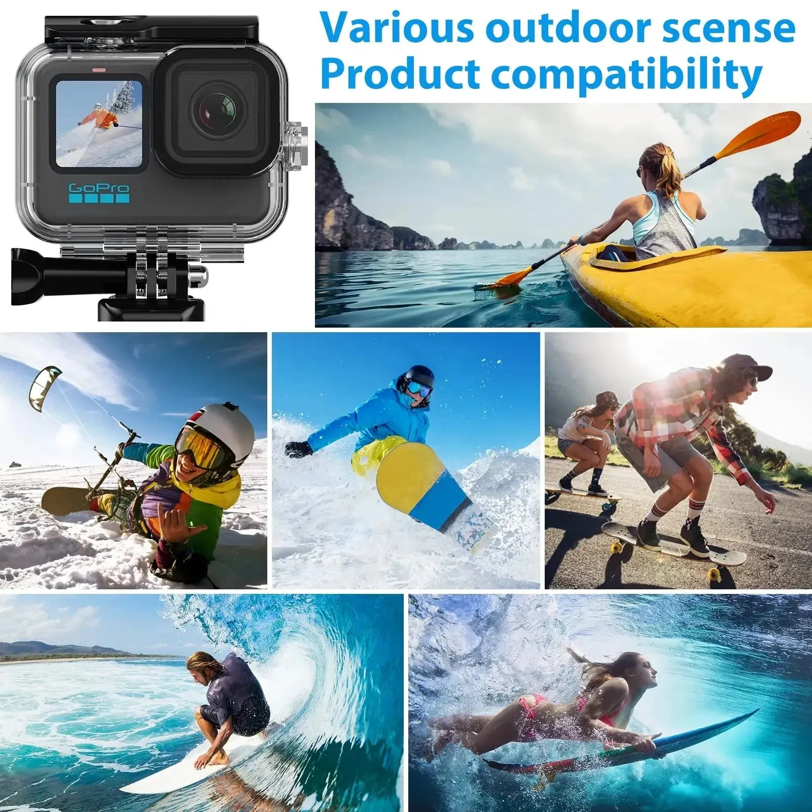 For GoPro Hero 11 10 9 Black Case Waterproof 60M Housing Diving Protective for Go Pro 9 10 GoPro9 Underwater Cover Accessories