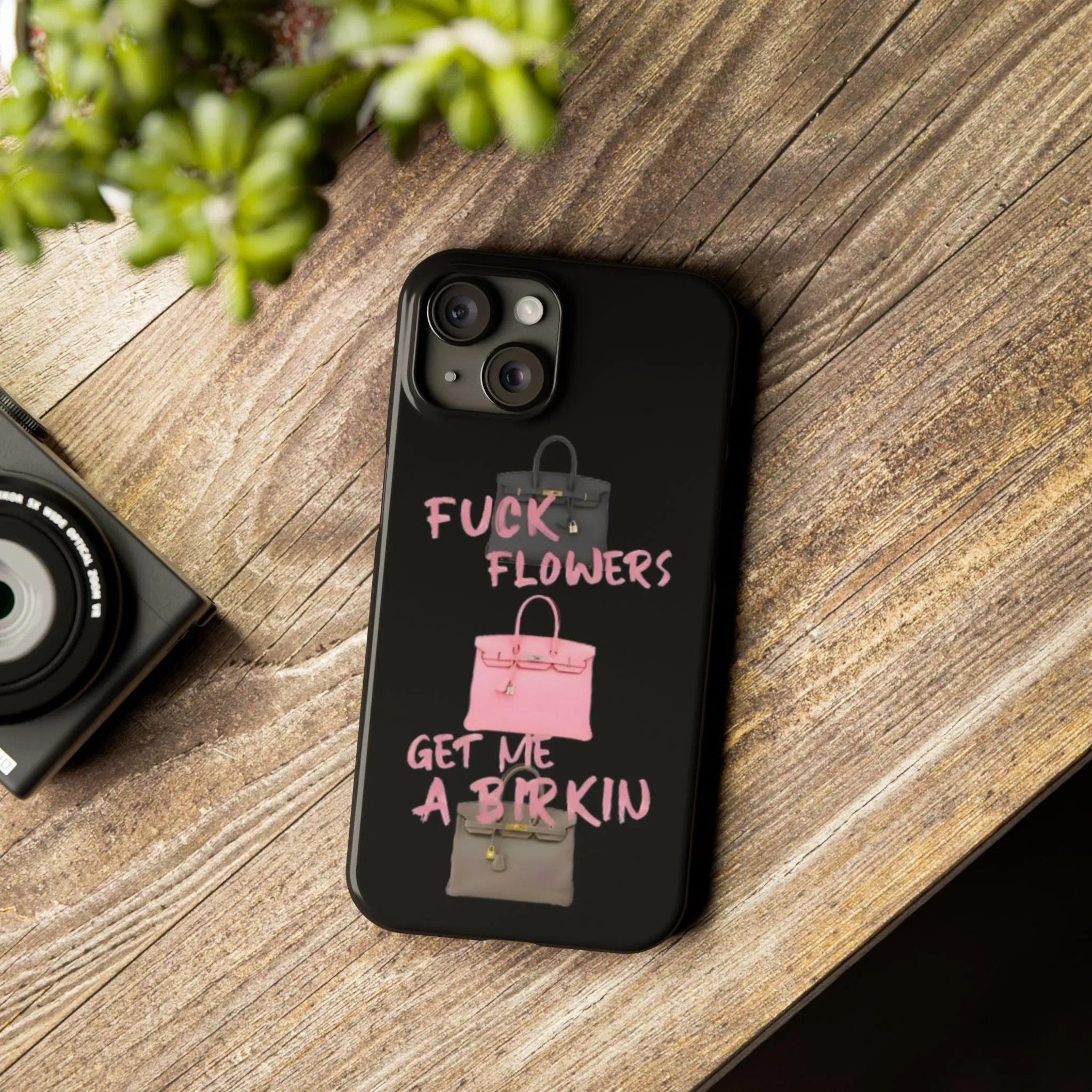 Forget Flowers - Designer Bag Love Phone Case in Black - Designer iPhone cases