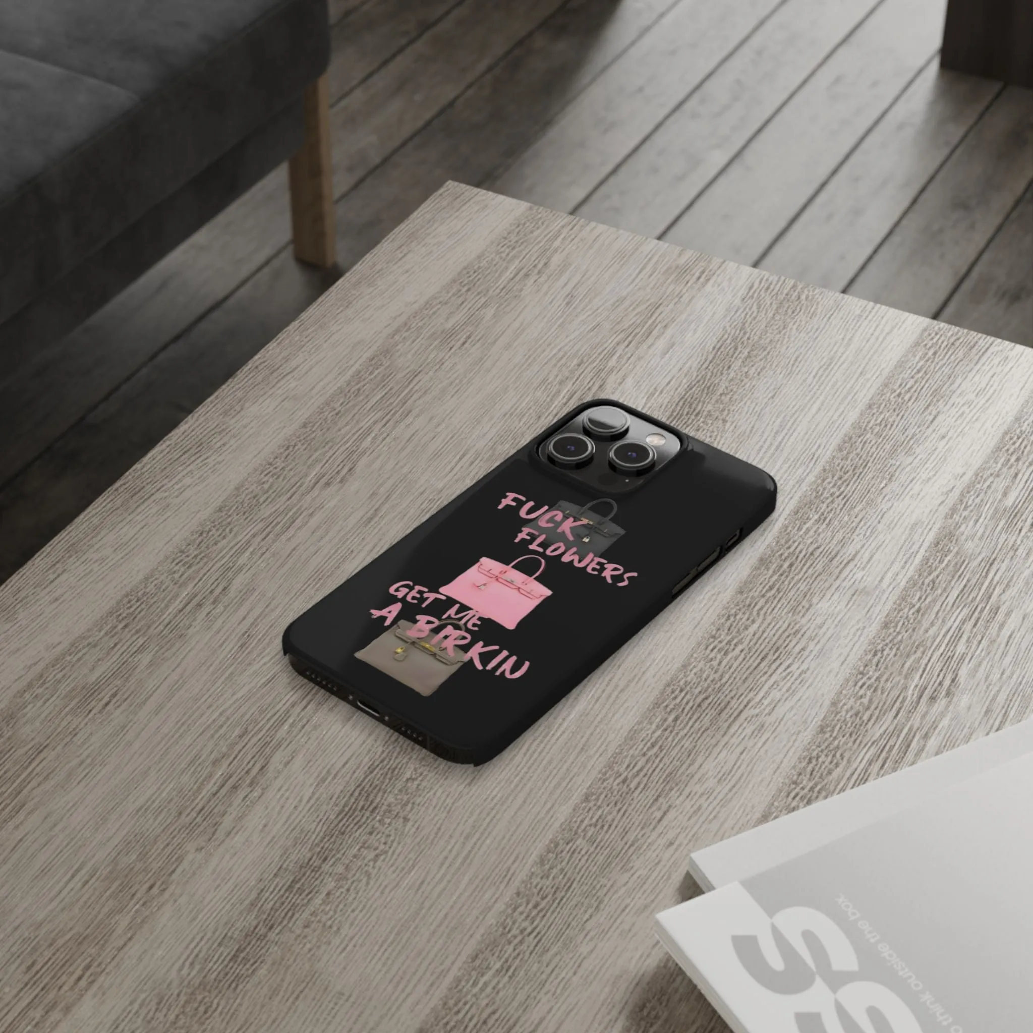 Forget Flowers - Designer Bag Love Phone Case in Black - Designer iPhone cases
