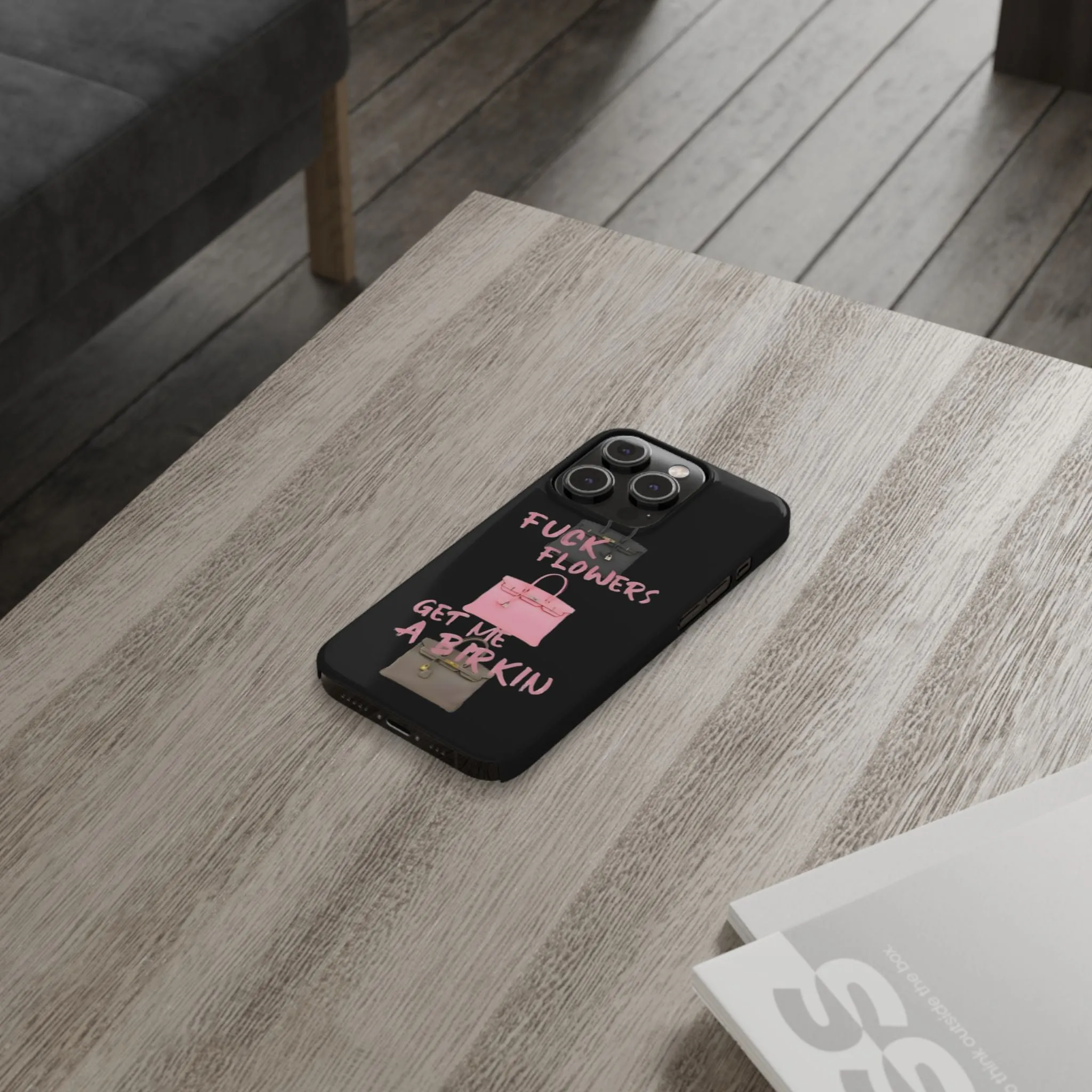 Forget Flowers - Designer Bag Love Phone Case in Black - Designer iPhone cases