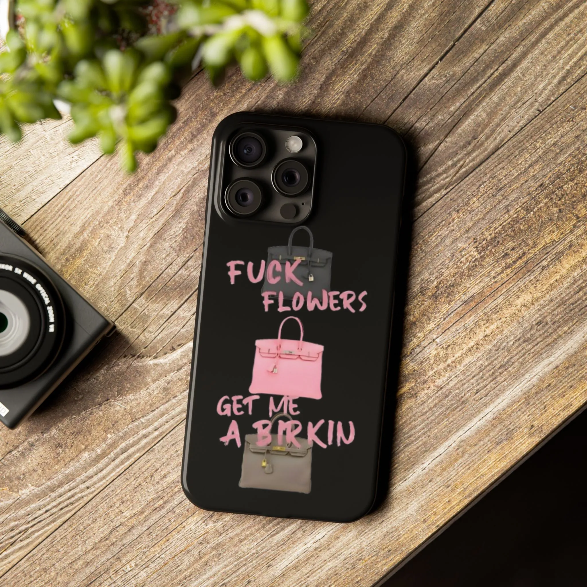 Forget Flowers - Designer Bag Love Phone Case in Black - Designer iPhone cases