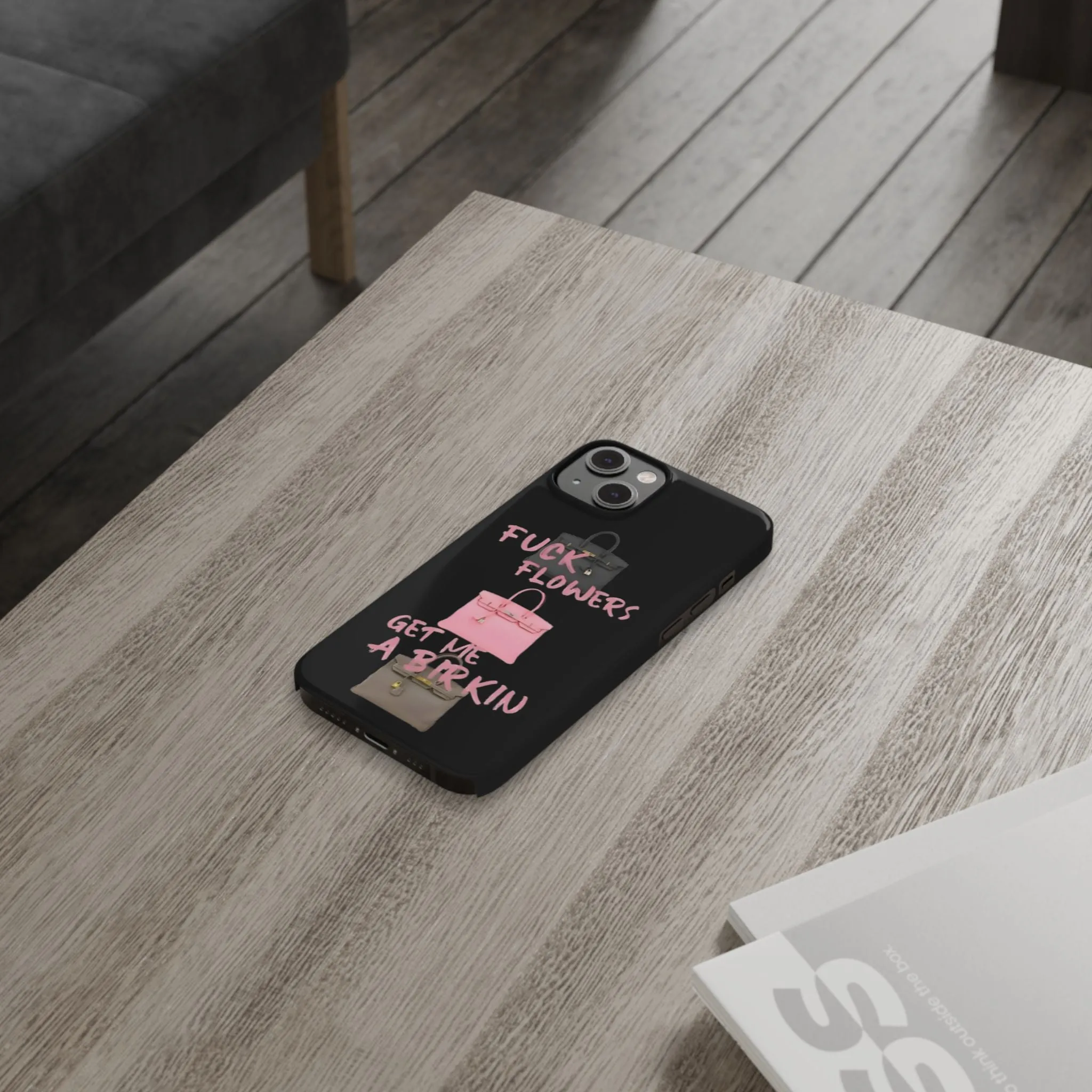 Forget Flowers - Designer Bag Love Phone Case in Black - Designer iPhone cases