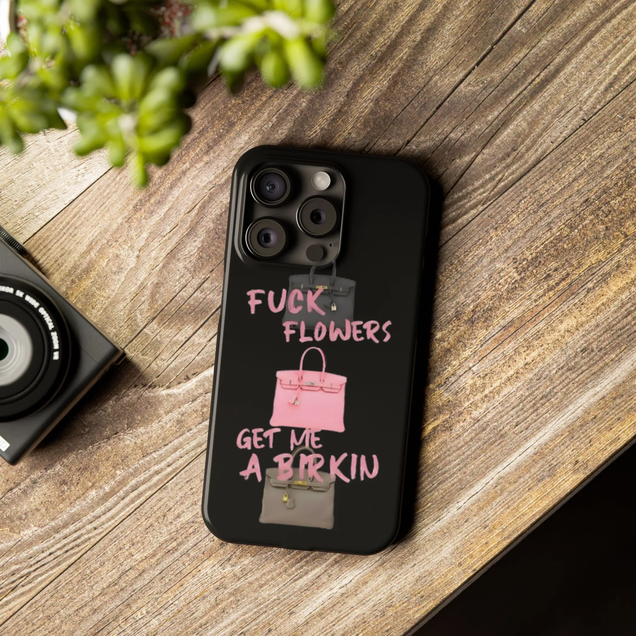Forget Flowers - Designer Bag Love Phone Case in Black - Designer iPhone cases