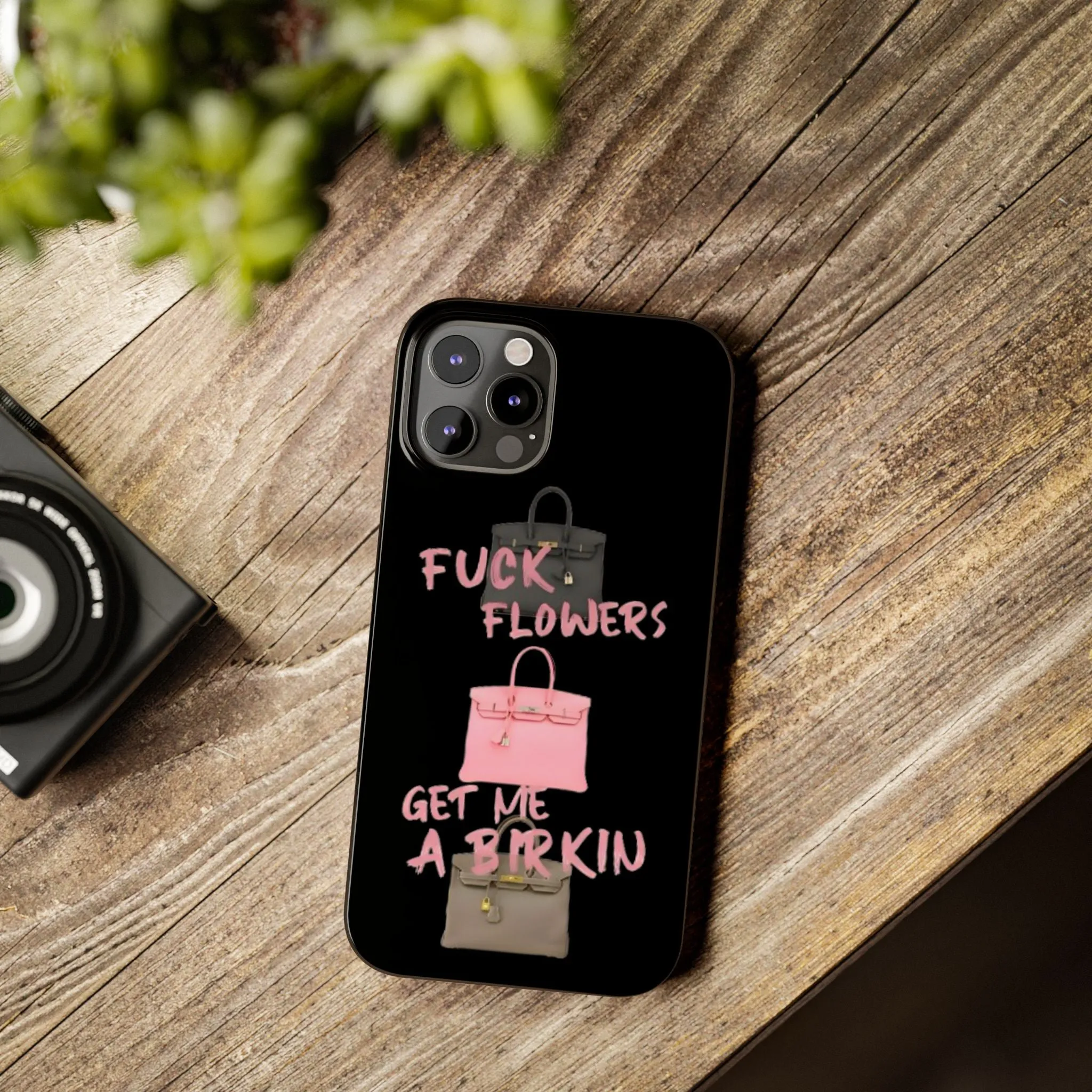 Forget Flowers - Designer Bag Love Phone Case in Black - Designer iPhone cases