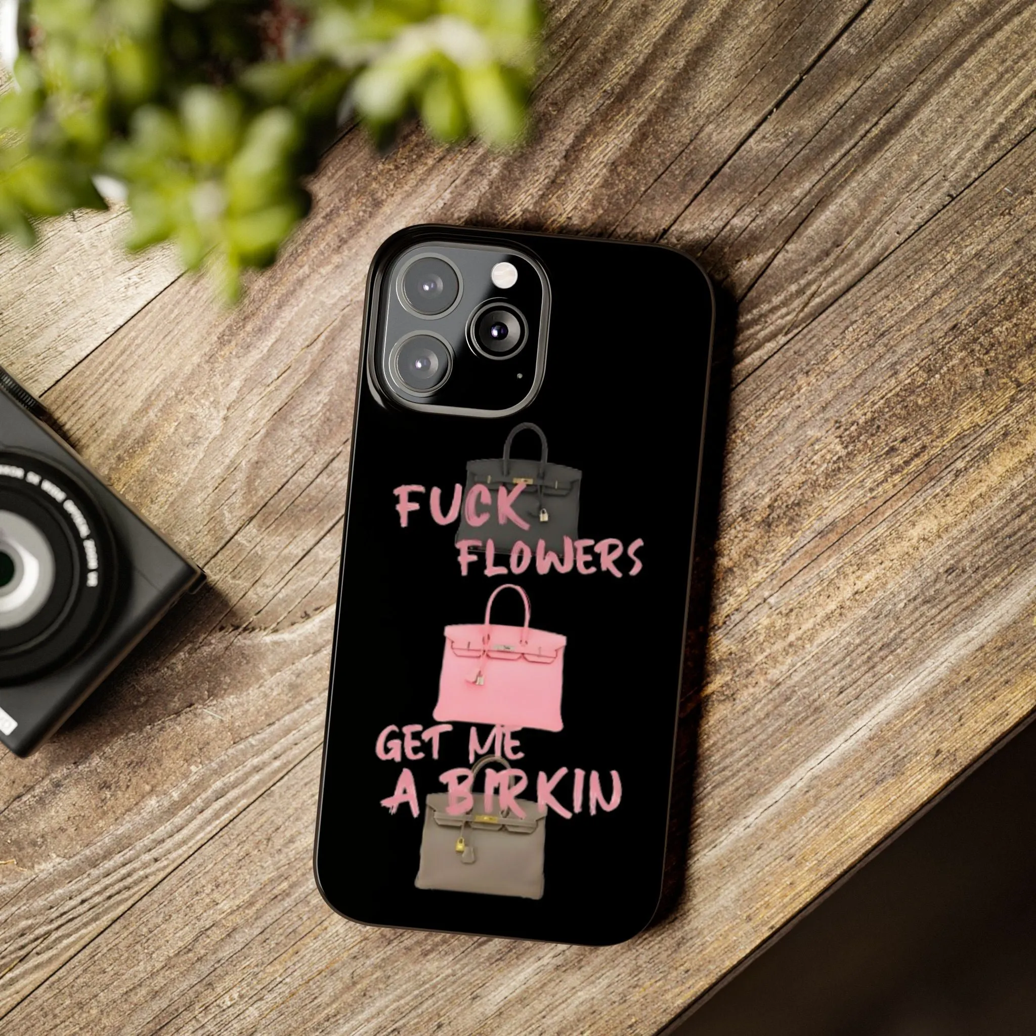Forget Flowers - Designer Bag Love Phone Case in Black - Designer iPhone cases