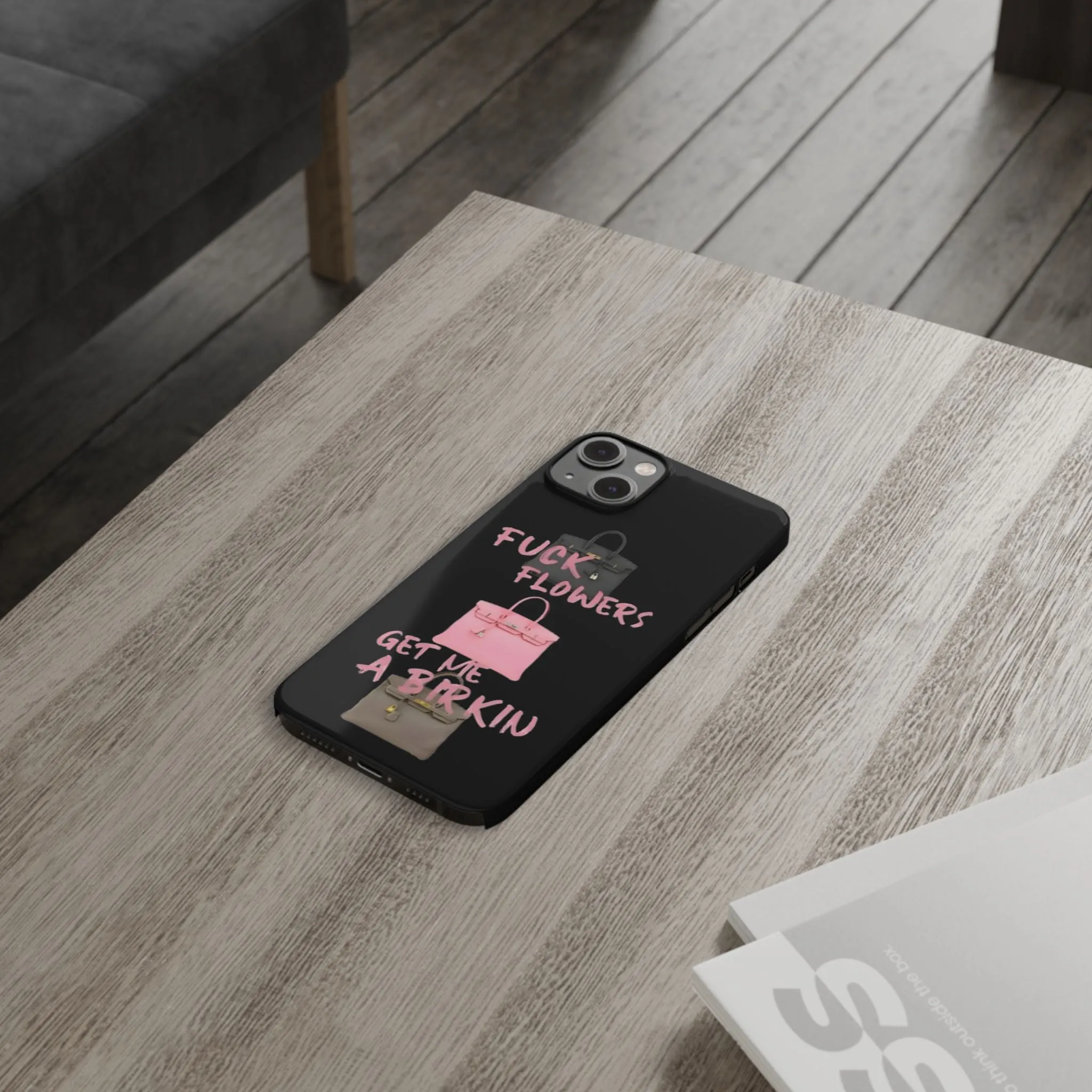 Forget Flowers - Designer Bag Love Phone Case in Black - Designer iPhone cases