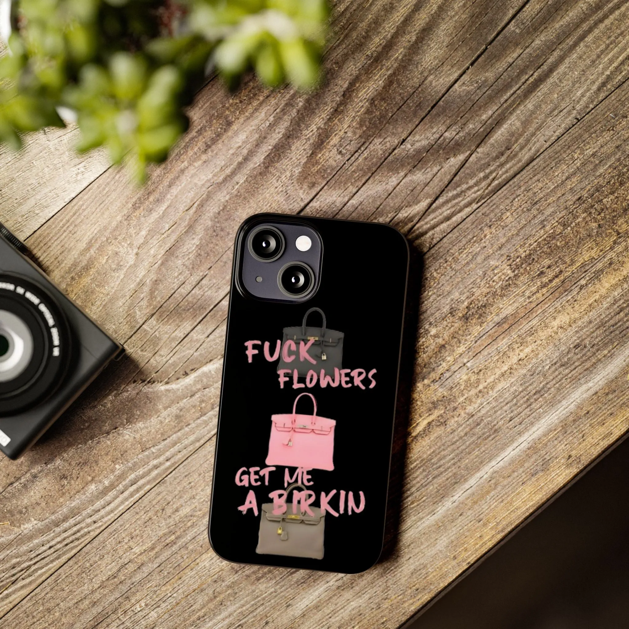 Forget Flowers - Designer Bag Love Phone Case in Black - Designer iPhone cases