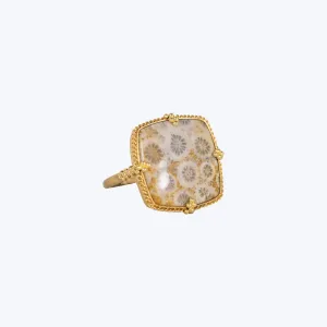 Fossilized Coral 18k One-of-a-Kind Ring