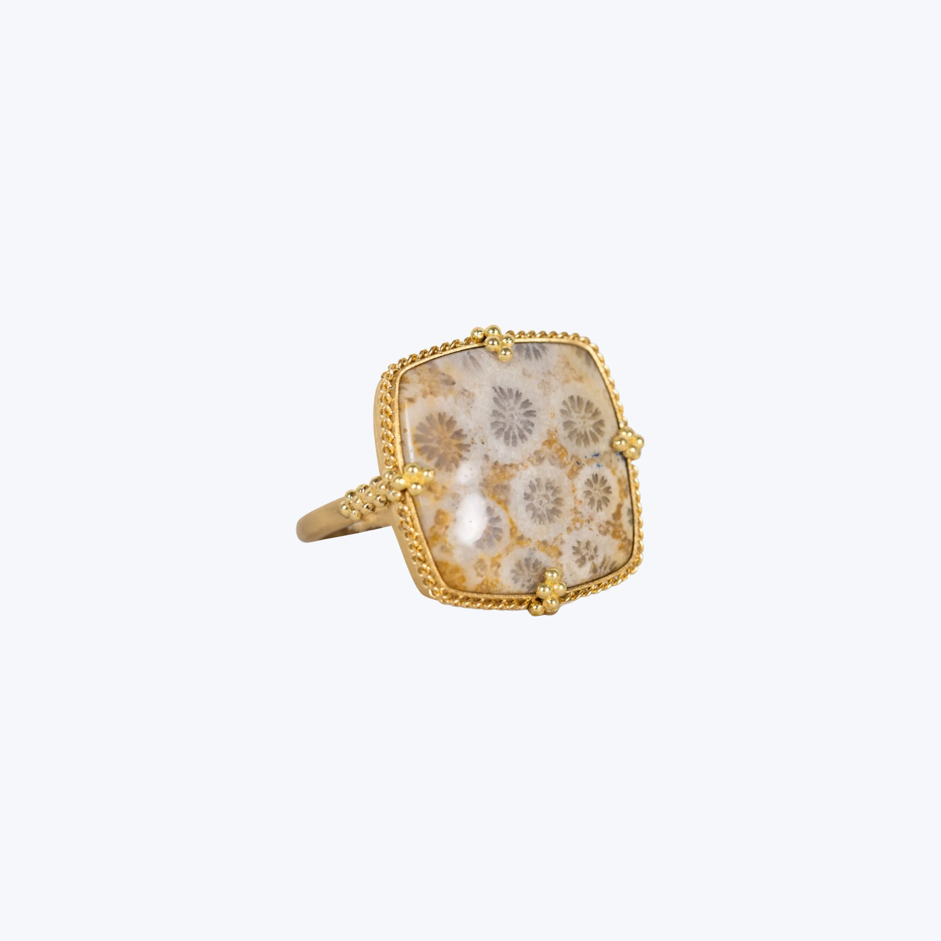 Fossilized Coral 18k One-of-a-Kind Ring