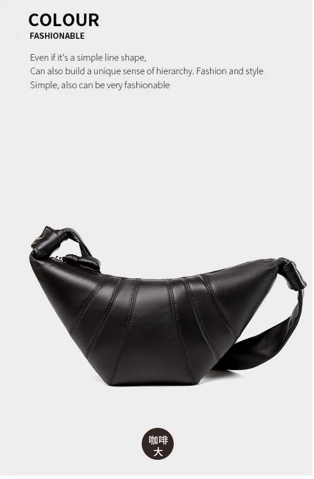 French small lambskin dumpling crossbody bag coffee 2701