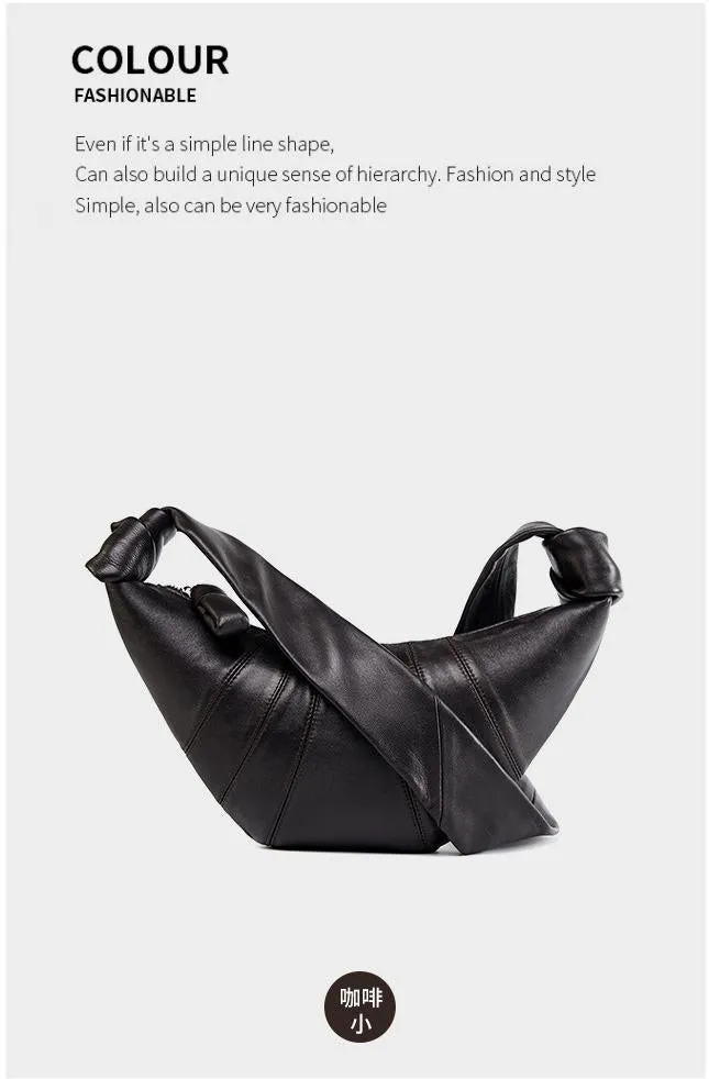 French small lambskin dumpling crossbody bag coffee 2701