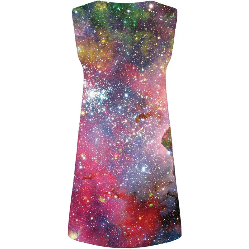 Galaxy Dress Women Space Party Nebula Sexy Colorful Sundress Beautiful Ladies Dresses Womens Clothing Tassel