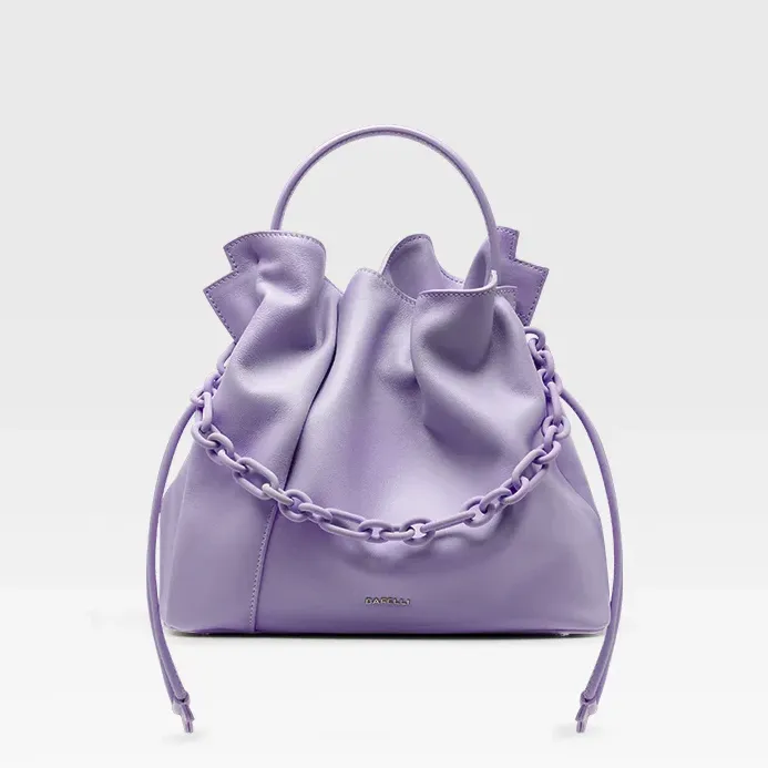 Genuine Leather Casual Bucket  Shoulder Handbag