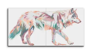 Geometric Wolf: Vibrant Abstract Design