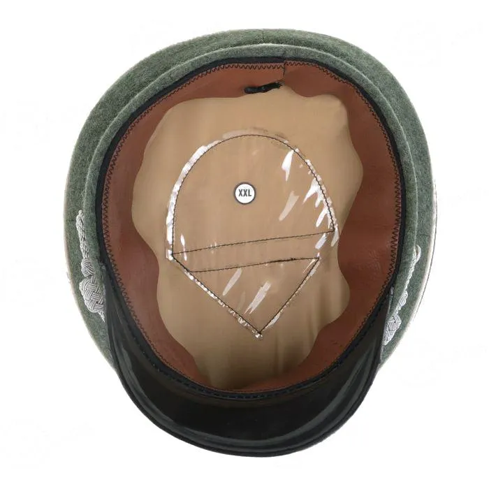 German Officer Visor Cap – Stone Grey with Emblem Badge