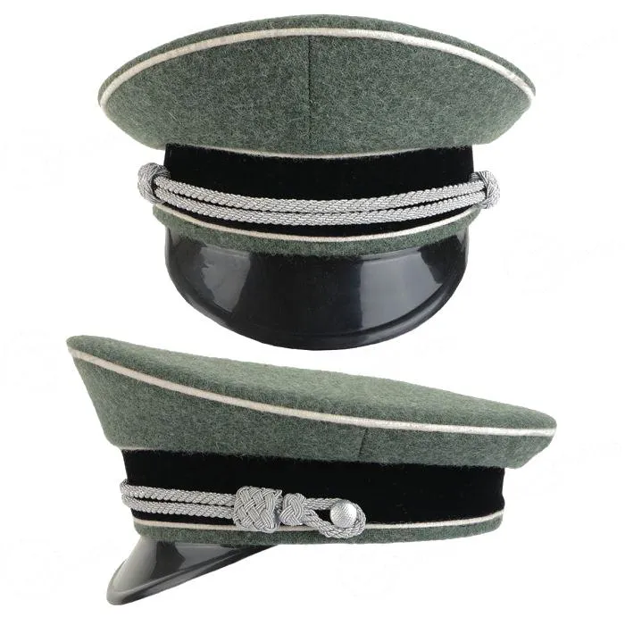 German Officer Visor Cap – Stone Grey with Emblem Badge